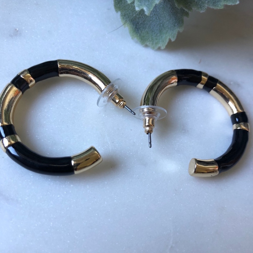 The James - Banded Gold & Black Hoop - Picture 4 of 4